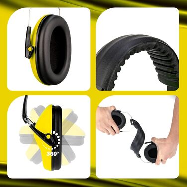 Навушники для захисту від шуму для дітей - комфортні, складні, для школи, аутизму, сну, навчання, ADHS, феєрверків, концертів (1 шт., жовті)