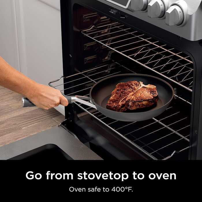 Набір посуду Ninja CW69010: 10 предметів, антипригарне покриття NeverStick, з комфортними ручками, каструлі та сковорідки