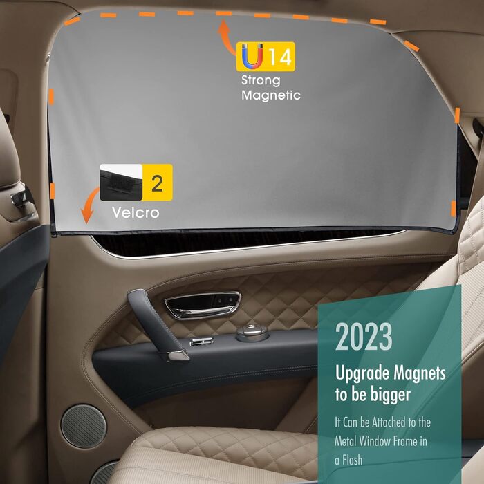 Магнітна сонцезахисна шторка для авто з UV-захистом, універсальна шторка на бокове вікно для захисту дітей, дорослих і тварин, 2 шт.