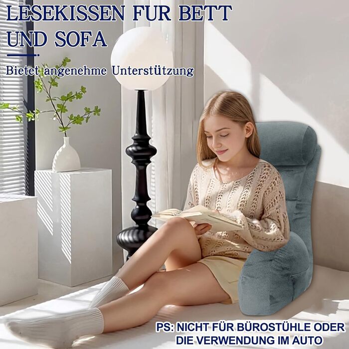 Підлогове крісло-мішок для читання, сіре, 65x30 см | Зручне для читання та відпочинку