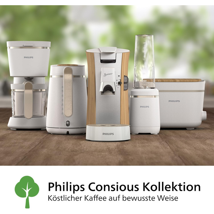 PHILIPS Senseo Select Coffee Pad Machine - Intensity Plus, Memo function for 3 coffee specialties, Crema Plus, Environmentally friendly product with 37% bio-based plastic, Silk White (CSA240/05)