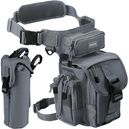 Тактична нагрудна сумка Jueachy на ногу, водонепроникна, для мотоциклів, риболовлі, кемпінгу (сіра)