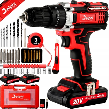 Акумуляторний ударний шурупокрут Delphi Tools 20 В, 1,5 Аг у кейсі
