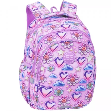 Багатовідсіковий шкільний рюкзак CoolPack, рожевий, багатоколірний