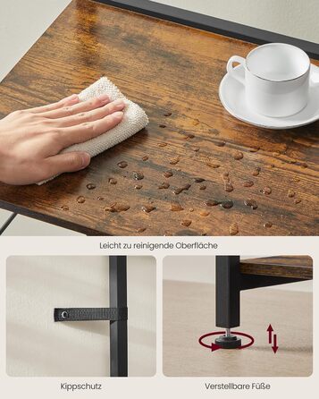 Полиця для кухні VASAGLE з розетками, 40x90x165.5 см, коричневий та чорний, KKS031K11