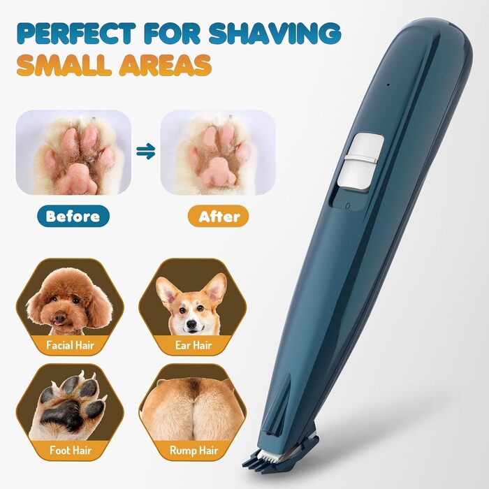 Професійна машинка для стрижки шерсті собак та котів з LED-підсвічуванням, акумуляторна