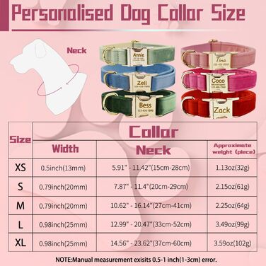 Персоналізоване собаче нашийник з металевою застібкою: напис та номер телефону. Регульовані розміри для собак середніх та великих порід.