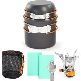 Набір посуду для кемпінгу: посуд для приготування їжі та котел для відпочинку на природі (6 предметів)