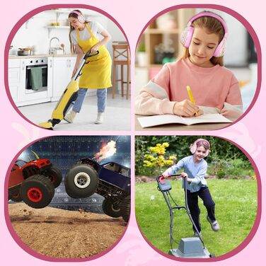 Навушники для захисту від шуму Dr.meter для дітей - пасивні навушники для школи, навчання, сну, аутизму, гри на барабанах, SNR 27dB, зелені (рожевий кролик)