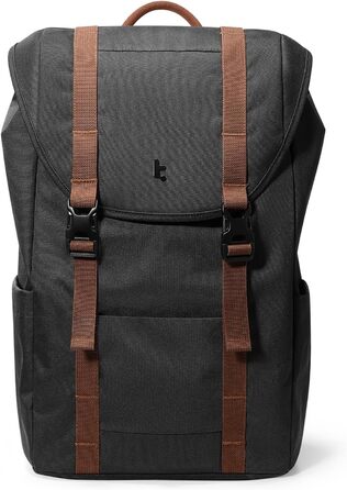 Tomtoc Laptop Backpack for Women and Men, Vintage Daypack Daypack Casual Backpack with 22 Liters for Everyday Use, Leisure, University, School, Classic Backpacks Fits 13-15.6 Inch Laptops, Black