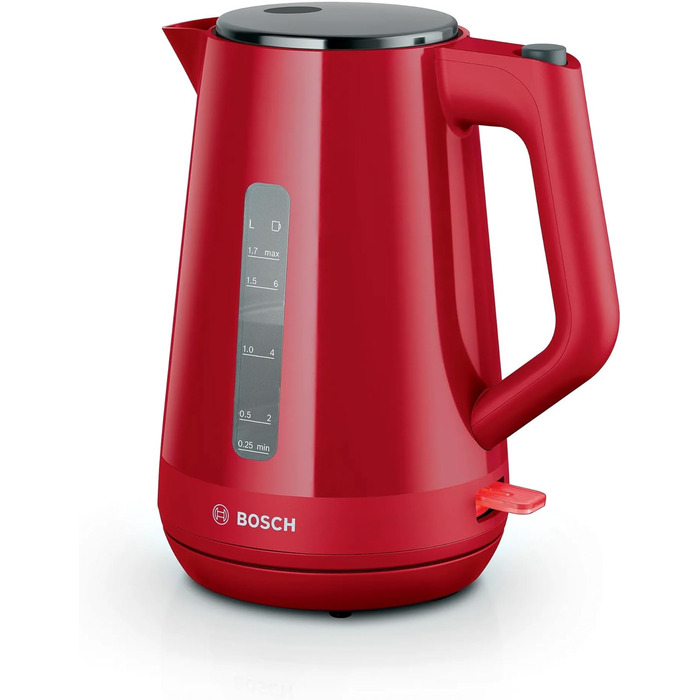 Електричний чайник BOSCH TWK1M124, червоний, пластиковий, 2400 Вт, 1.7 л