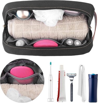 Чоловіча та жіноча дорожня косметичка/туалетна сумка з канвасу, велика (28x16x14 см)