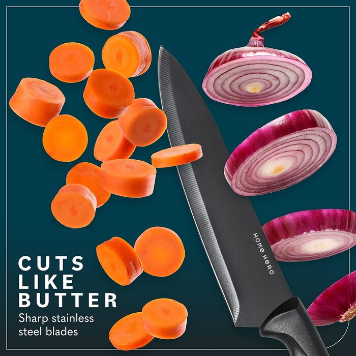 Home Hero Stainless Steel Kitchen Knife Set - 7 Piece Professional Chef Knife Set