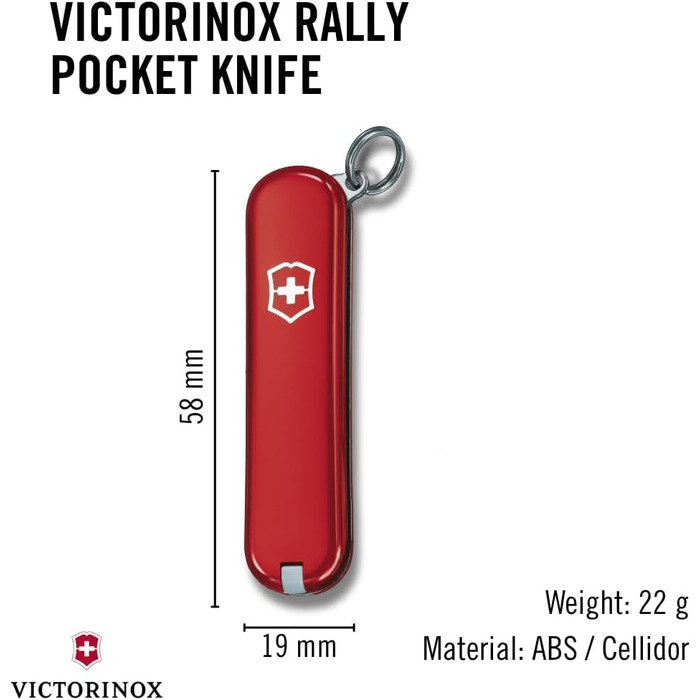 Швейцарський ніж Victorinox Rally Mini - мультитул з 9 функцій, для ключів, Swiss Army Knife