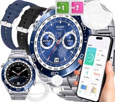 Чоловічий смартгодинник Smart-Trend SMARTWATCH PRO SILVER, чорний