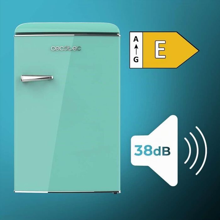 Міні-холодильник Cecotec Bolero CoolMarket TT Origin 110 110л зелений – ретро дизайн, LED-підсвітка, клас E