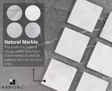 Set of 6 white, handcrafted marble coasters, 8.9 cm, for bar drinks and coffee cups, square coaster set for kitchen – ideal pot mat, coasters, plates – no wood