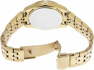 Жіночий кварцовий годинник Fossil Scarlette золотистого кольору з датами та сталевим браслетом, 33 мм
