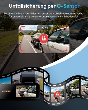 Автомобільний відеореєстратор BOTSLAB G980H 4K Dual (передній та задній), GPS, WiFi, ADAS, нічна зйомка, кут 170°, IPS дисплей 2.45
