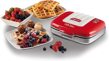 Ariete Party Time Waffle Maker - Non-Stick, 700W, Red