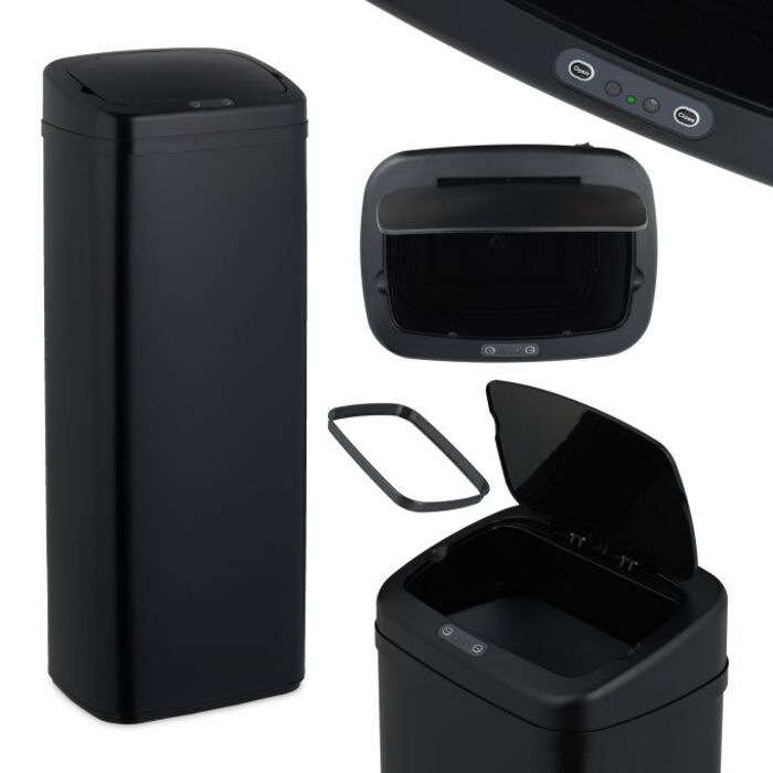 Relaxdays Black Sensor Trash Can