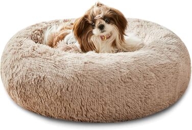 Western Home Dog Bed Run, Fluffy Cat Bed, Dog Cushion for Small Dogs, Washable Dog Bed, Dog Basket, Cat Basket for Sleeping 60 cm, Brown