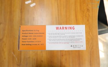 Електрична гріюча ковдра TOHDNC 180x150 см, фланель, 6 режимів нагріву, таймер, захист від перегріву