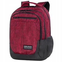 Багатовідсіковий шкільний рюкзак CoolPack, чорний з червоним, 27 л