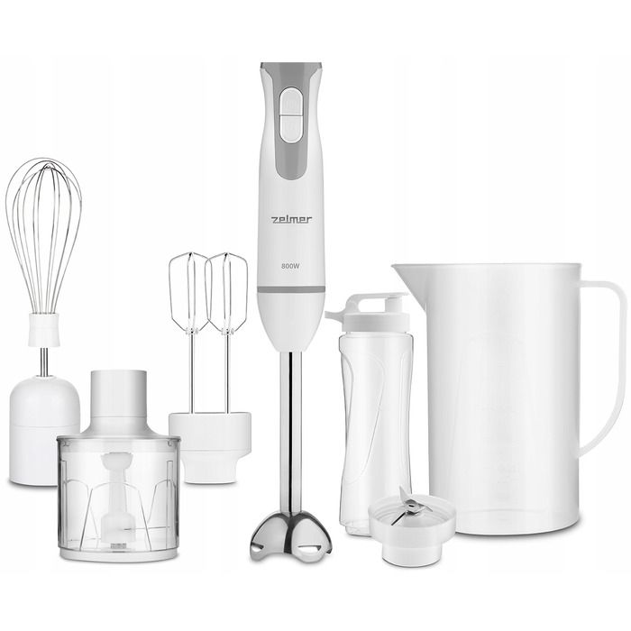Занурювальний блендер Zelmer ZHB4555S 800 Вт з подрібнювачем для змішування та збивання
