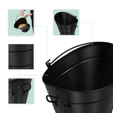 Relaxdays Charcoal Bucket with Carrying Handle, 6 Liters
