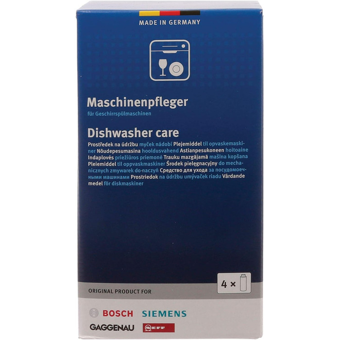 Набір засобів для догляду за посудомийною машиною Bosch (4x250 мл), очищувач та догляд