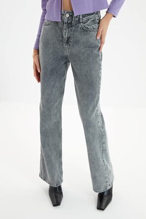 Джинси жіночі Trendyol високої посадки, широкі штанини, 90-ті, колір антрацит, розмір 34