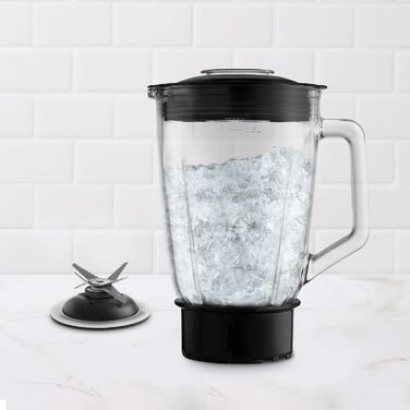 Блендер Ufesa White Gold, 1500 Вт, 1,5 л скляний глечик, регулятор швидкості з LED-підсвічуванням, подрібнювач льоду, 6 знімних лез з нержавіючої сталі, 2 швидкості + TURBO