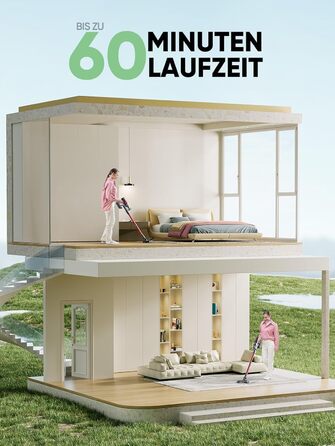 Бездротовий акумуляторний пилосос SunSare 450W з LED-дисплеєм, потужність 40000Pa, для підлоги, килима, шерсті тварин