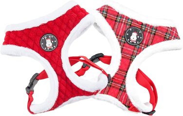 Шлейка для собак Puppia Blitzen, червоно-біла клітинка, L. М'яка шлейка для собак маленьких та середніх порід, Puppia PAQD-AC1470