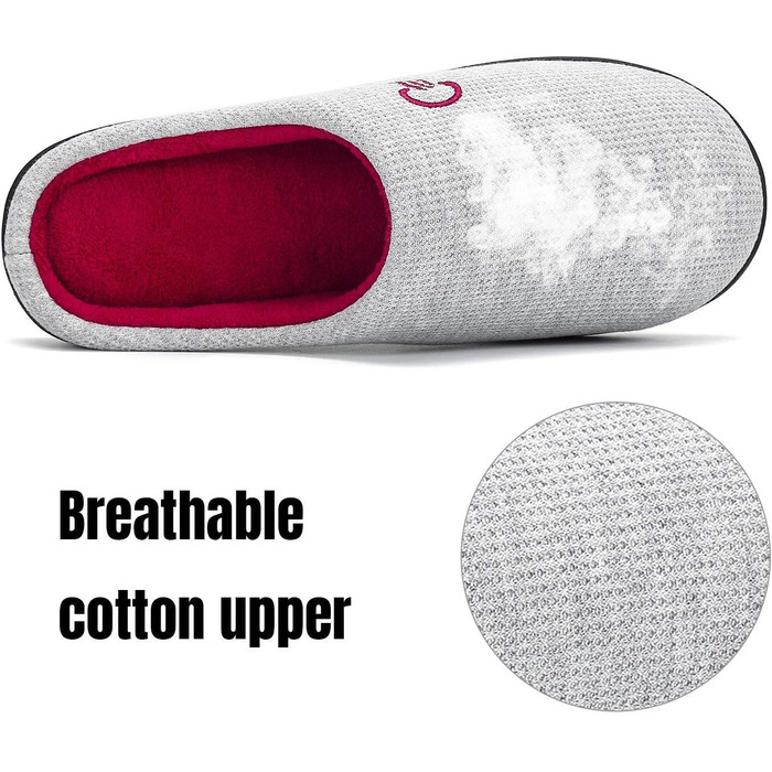 Тапочки додому Mishansha з піною Memory Foam для чоловіків та жінок, сірі, розмір 36-47