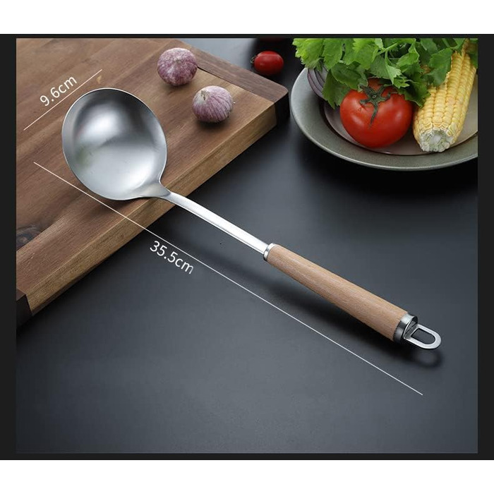 Набір кухонного інвентарю з нержавіючої сталі 4 шт. (304), з дерев'яною ручкою, сумісний з посудомийною машиною