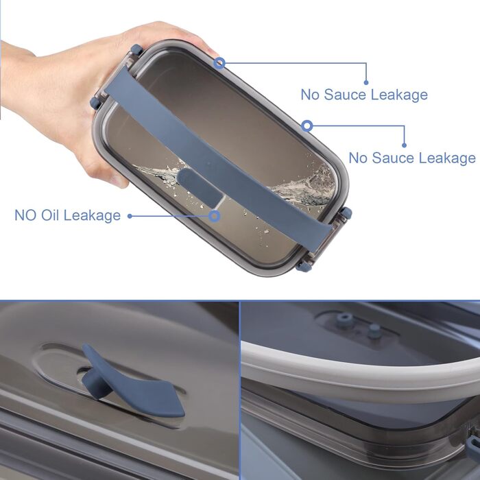 Ланчбокс Brotdose з 3 ярусами, 2200 мл, Bento Box з посудом, роздільники, BPA Free, для мікрохвильової печі, бежевий, 19.5 x 11.2 x 15 см, PP матеріал