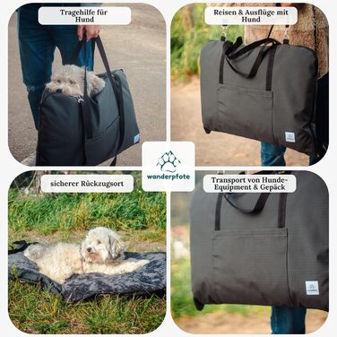 Ортопедичне собаче ліжко Wanderpfote для подорожей – зручне та сертифіковане ліжко для собак (M, Чорний)