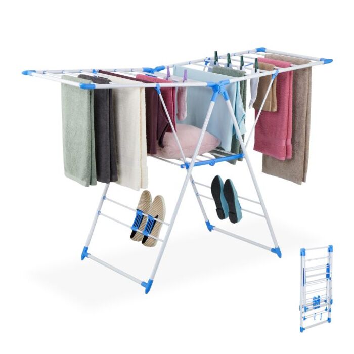 Relaxdays Clothes Drying Rack, Height Adjustable