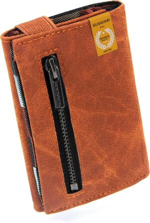 GUGGIARI® Slim Wallet with Coin Pocket made of Microfiber Jacquard with RFID Protection - Slim Wallet for Credit Cards - Credit Card Case - Wallet for on the Go