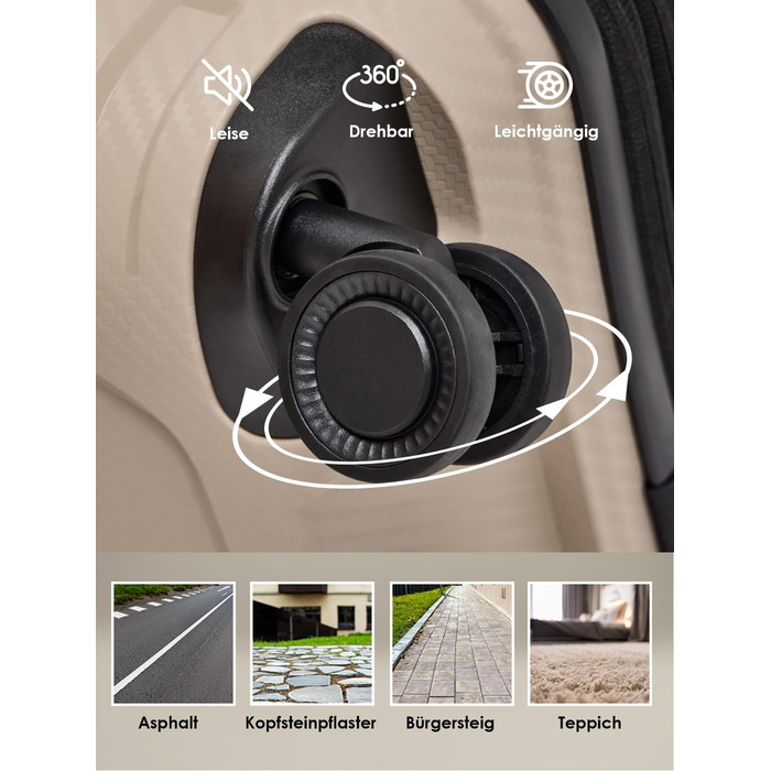 Набір валіз SMARTBOX Hartschalen 3 шт. | Розширюваний, з TSA-замком, з поліпропілену | Beige (Edition 01)