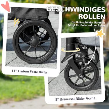 PawHut Візок для собак та котів, складний, до 30 кг, сірий (124 x 67 x 100 см)