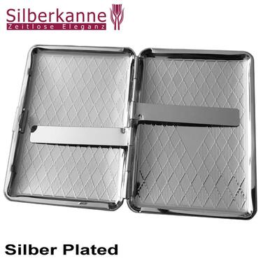 Преміум сріблястий двосторонній портсигар Silberkanne Frankfurt 6,5x9,5 см, високоякісне посріблення