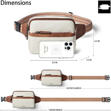 Women's Fanny Pack Small, Crossbody Bag Women's PU Leather Theft-Proof Bag Waterproof Belt Bag Women's Hip Bag for Outdoors, Travel, Cycling, Beige