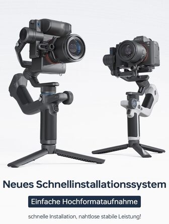 Feiyu SCORP Mini 2: Стабілізатор для камер (без дзеркала, екшн-камер, iPhone/Samsung) з підсвічуванням та виносним штативом. Чорний/Білий