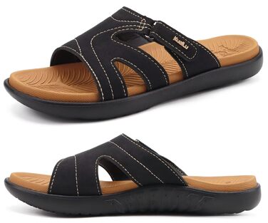 Жіночі сандалі KuaiLu ортопедичні літні, регульовані, відкритий ніс, для йоги, з антиковзким покриттям, колір хакі-чорний, розмір 40 EU
