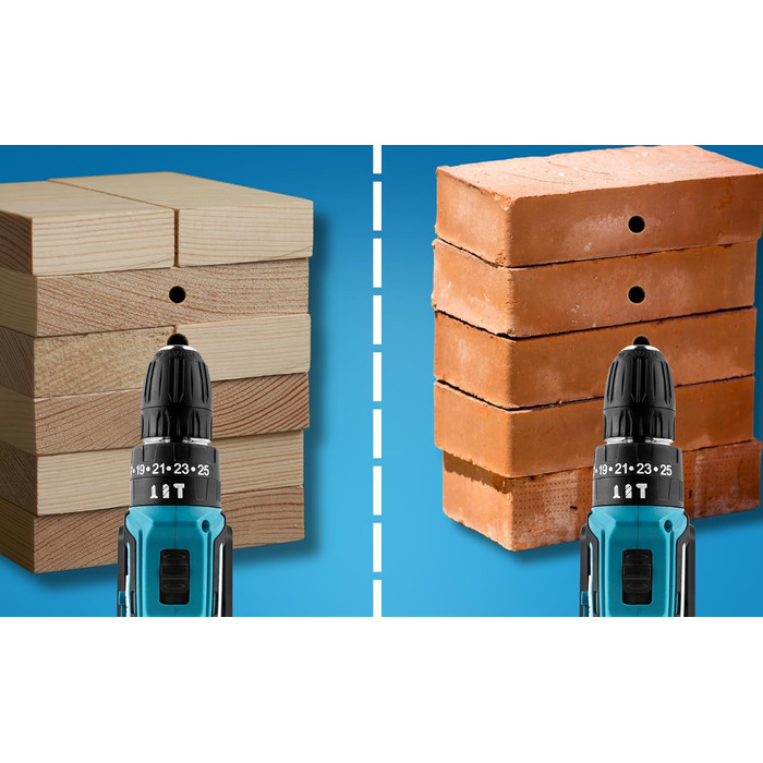 DELPHI 21V акумуляторний шуруповерт Set з 2 акумуляторами, 2 швидкості, 24 ступені крутного моменту, LED-підсвічування, для DIY-проєктів, 41-елементний набір з кейсом