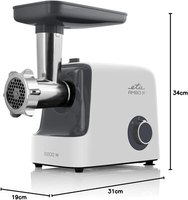 М'ясорубка електрична Ambo 3I 2200 Вт: подрібнення м'яса, приготування ковбас, нарізка овочів, насадка для кеббе