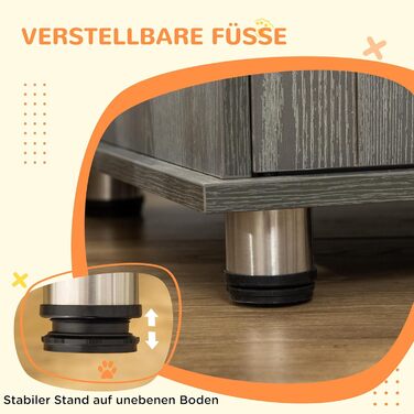 Клітка для собак PawHut - переноска для домашніх тварин, хатинка для собак, вольєр з замком, магнітною дверцятами, вікном, для собак малих та середніх порід, сірого кольору, 85 x 55 x 87 см